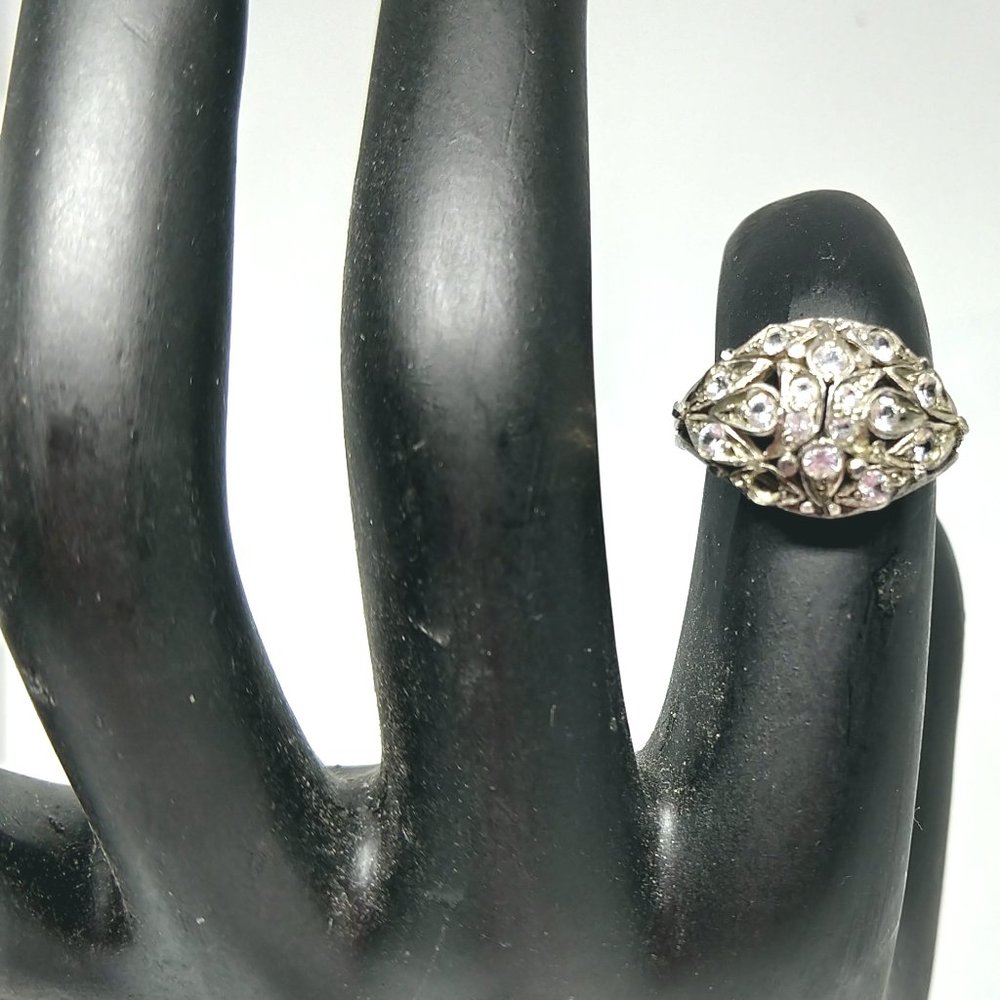 Antique Sterling Silver Cocktail Ring 3.4grams
